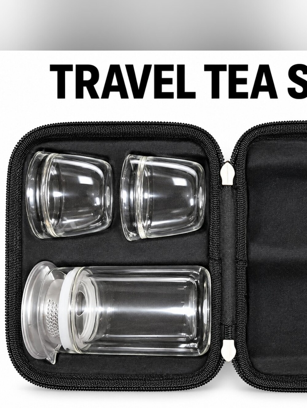 Black Travel Tea Set - Portable Glass Tea Infuser